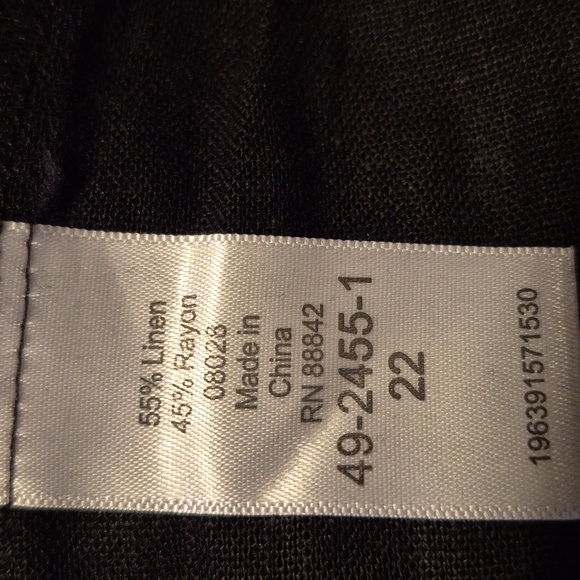 Ellos women's size 22 black linen/rayon capri pants, 4 pockets NEW - Picture 7 of 7